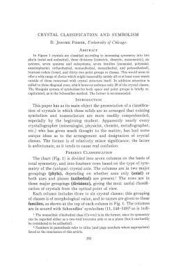 CRYSTAL CLASSIFICATION AND SYMBOLISM D. Jnnolrn Ftsnnn