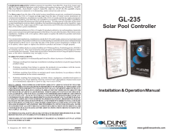 GL-235 Solar Pool Controller - Installation and