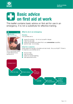 Basic advice on first aid at work INDG347