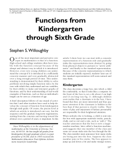 Functions from Kindergarten through Sixth Grade