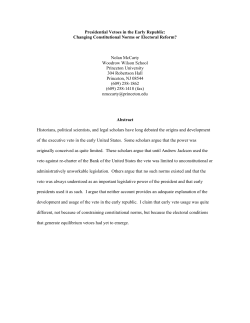 Presidential Vetoes in the Early Republic