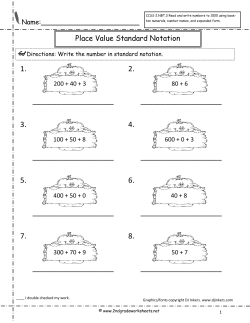 Place Value Standard Notation