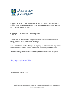 Rapport, M. (2013) The Napoleonic Wars: A Very Short Introduction