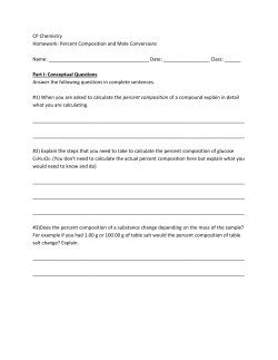 CP Chemistry Homework: Percent Composition and Mole