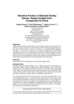 Narrative Friction in Alternate Reality Games: Design Insights from