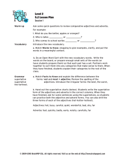 Level 2 5.2 Lesson Plan