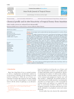 Chemical profile and in vitro bioactivity of tropical honey from Mauritius