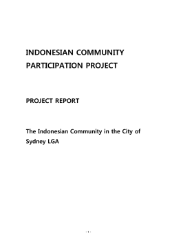 Indonesian Community Research project report (with City of Sydney