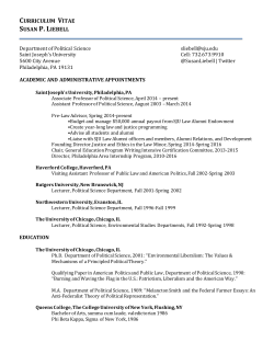 Curriculum Vitae (CV) - Saint Joseph`s University