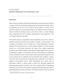 GEOGRAPHY AND INTERDISCIPLINARITY: TWO CASE STUDIES