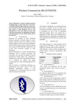 Wireless Connectivity-BLUETOOTH