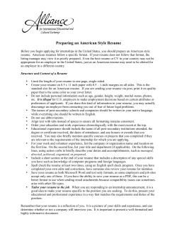 Preparing an American Style Resume