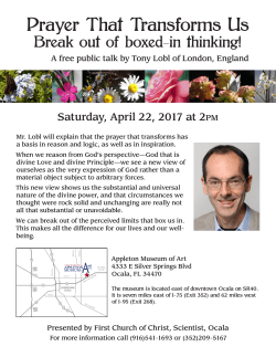 Prayer That Transforms Us - First Church of Christ, Scientist, Ocala, FL