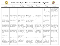 Getting Ready for Math in Fourth Grade