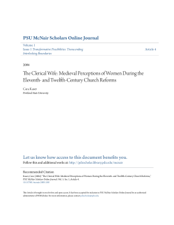 The Clerical Wife: Medieval Perceptions of Women During the