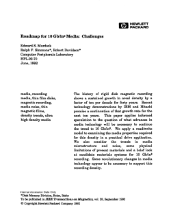 Roadmap for 10 Gb/in2 Media:Challenges