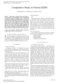 Comparative Study on Various KERS