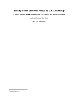 Solving the tax problems caused by US Citizenship