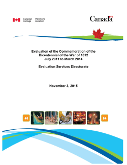 Evaluation of the Commemoration of the Bicentennial of the War of