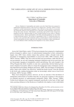 the variegated landscape of local immigration policies in the united