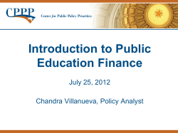Introduction to Public Education Finance