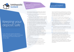 Keeping your deposit safe