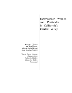 Farmworker Women and Pesticides in California`s Central Valley