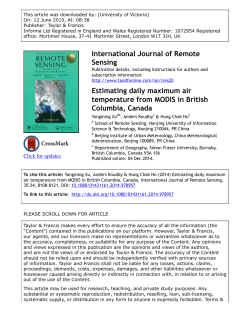 Estimating daily maximum air temperature from MODIS in British