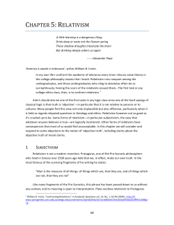 chapter 5: relativism - University of San Diego Home Pages