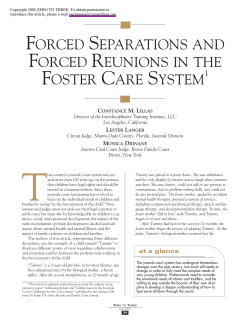 forced separations and forced reunions in the foster care system