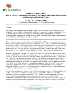 Feasibility to the 5th Power: How to Launch Community