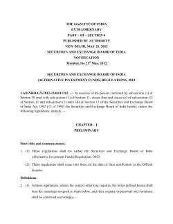 (Alternative Investment Funds) Regulations, 2012
