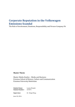 Corporate Reputation in the Volkswagen Emissions Scandal