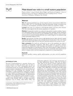 Male-biased sex ratio in a small tuatara population