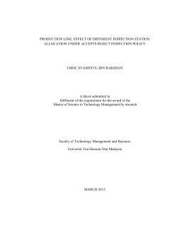 PRODUCTION LINE: EFFECT OF DIFFERENT INSPECTION