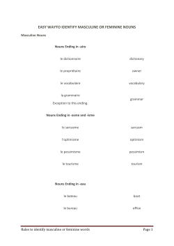 easy wayto identify masculine or feminine nouns