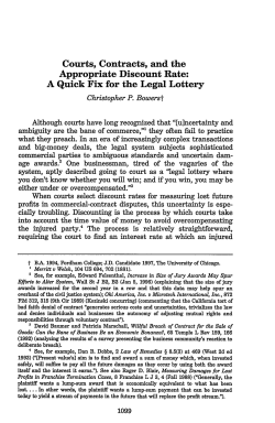 Courts, Contracts, and the Appropriate Discount Rate: A Quick Fix