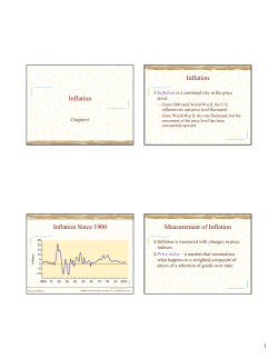 Inflation Inflation Inflation Since 1900 Measurement of Inflation