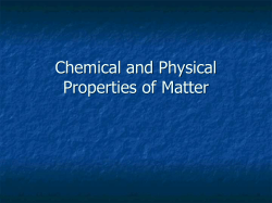 Chemical and Physical Properties of Matter