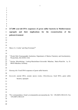 217,000 year-old DNA sequences of green sulfur bacteria in