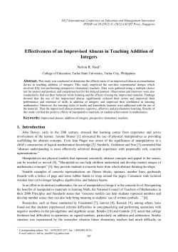 Effectiveness of an Improvised Abacus in Teaching Addition