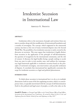 Irredentist Secession in International Law