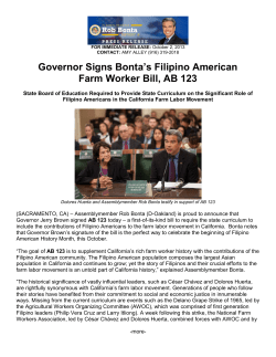 Governor Signs Bonta`s Filipino American Farm Worker Bill, AB 123