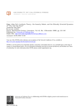 Edgar Allan Poe`s Aesthetic Theory, the Insanity Debate