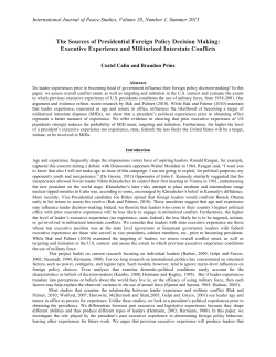 The Sources of Presidential Foreign Policy Decision Making