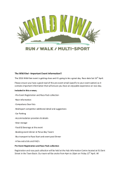 The Wild Kiwi &ndash;Important Event Information!!