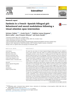 Dyslexia in a French-Spanish bilingual girl - GIPSA-Lab