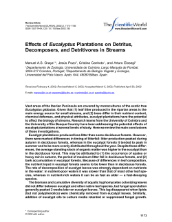 Effects of Eucalyptus Plantations on Detritus, Decomposers, and