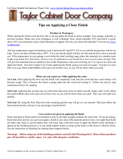 Tips on Applying a Clear Finish