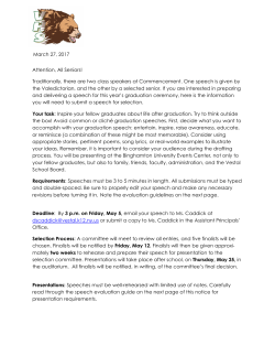 Senior Speech Memo